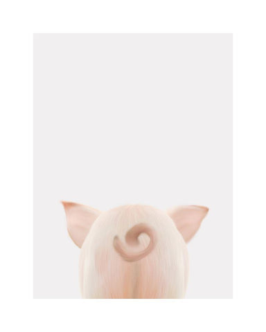 Piglet Butt White Modern Wood Framed Art Print with Double Matting by Straatsma, Leah