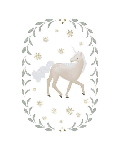 Unicorn Garland White Modern Wood Framed Art Print with Double Matting by Straatsma, Leah