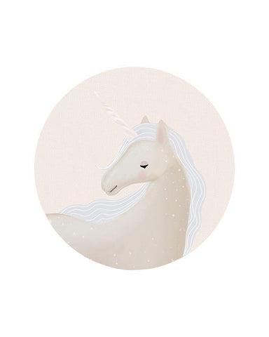 Circle Unicorn White Modern Wood Framed Art Print with Double Matting by Straatsma, Leah