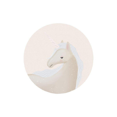 Circle Unicorn White Modern Wood Framed Art Print by Straatsma, Leah