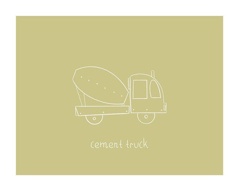 Cement Truck White Modern Wood Framed Art Print with Double Matting by Straatsma, Leah