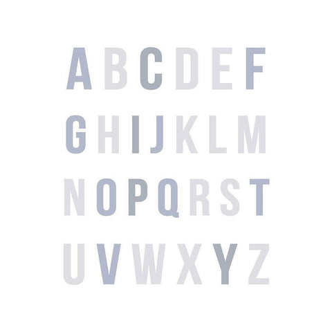 Blue Rainbow Alphabet Black Modern Wood Framed Art Print with Double Matting by Straatsma, Leah