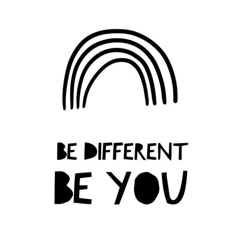 Be Different Black Modern Wood Framed Art Print with Double Matting by Straatsma, Leah