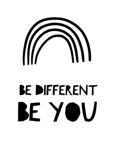 Be Different White Modern Wood Framed Art Print with Double Matting by Straatsma, Leah