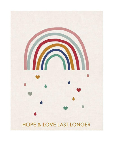 Hope and Love Last Rainbow White Modern Wood Framed Art Print with Double Matting by Straatsma, Leah