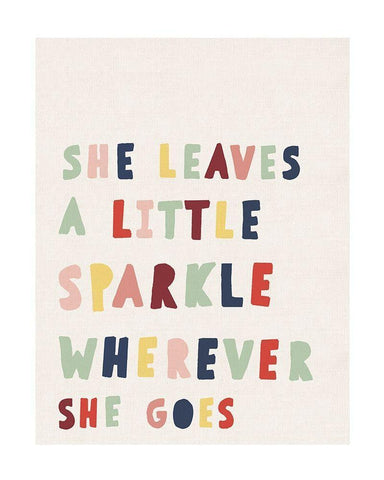 She Leaves a Little Sparkle White Modern Wood Framed Art Print with Double Matting by Straatsma, Leah