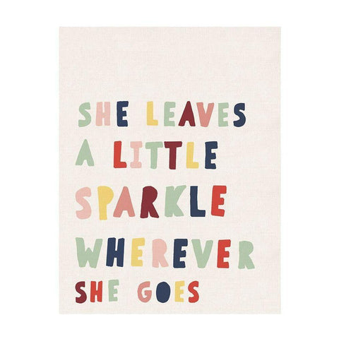 She Leaves a Little Sparkle Gold Ornate Wood Framed Art Print with Double Matting by Straatsma, Leah