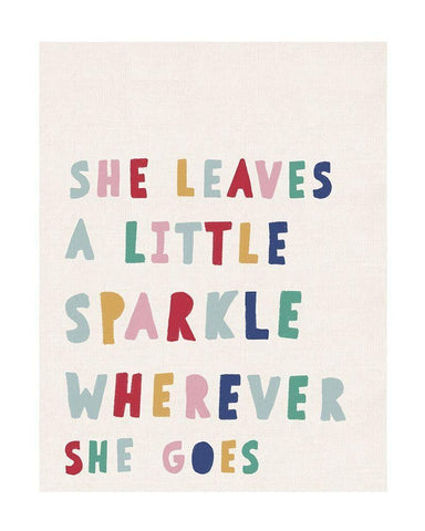 She Leaves a Little Sparkle White Modern Wood Framed Art Print with Double Matting by Straatsma, Leah