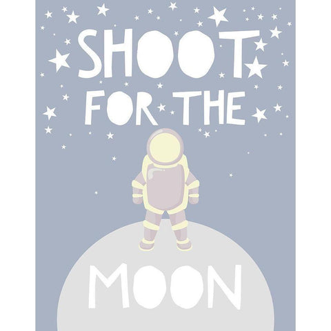 Shoot For The Stars White Modern Wood Framed Art Print by Straatsma, Leah