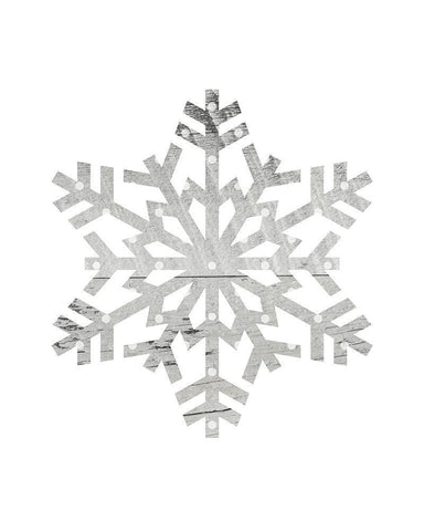 Wooden Snowflake Polka 1 White Modern Wood Framed Art Print with Double Matting by Straatsma, Leah