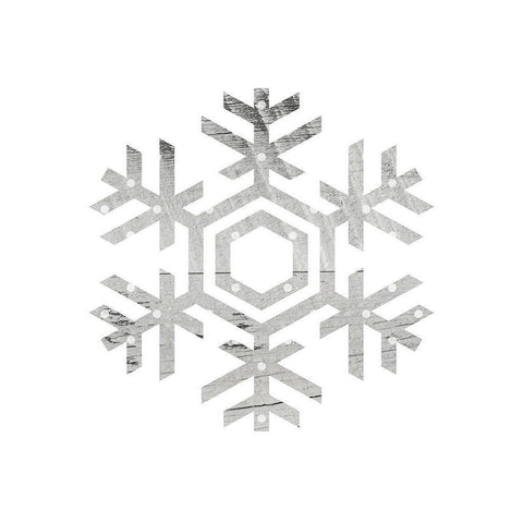 Wooden Snowflake Polka 2 White Modern Wood Framed Art Print by Straatsma, Leah