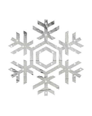 Wooden Snowflake Polka 2 White Modern Wood Framed Art Print with Double Matting by Straatsma, Leah