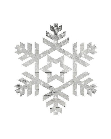 Wooden Snowflake Polka 3 White Modern Wood Framed Art Print with Double Matting by Straatsma, Leah