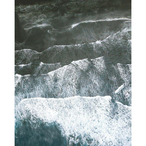 Serenity Moody Waves Black Modern Wood Framed Art Print with Double Matting by Straatsma, Leah