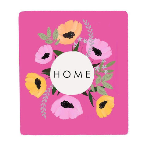 HOME Florals Hot Pink Black Modern Wood Framed Art Print with Double Matting by Straatsma, Leah