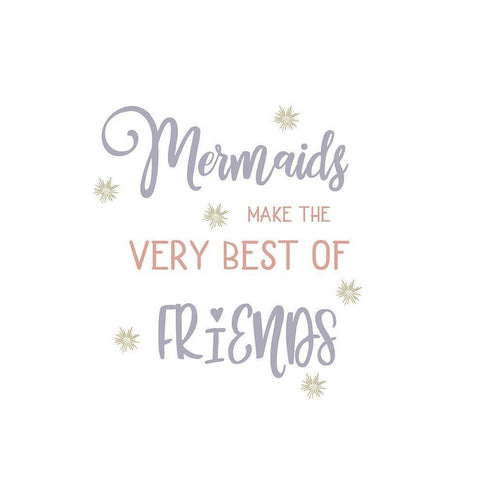 Mermaids Best Friends Black Modern Wood Framed Art Print with Double Matting by Straatsma, Leah