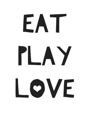 Eat Play Love White Modern Wood Framed Art Print with Double Matting by Straatsma, Leah