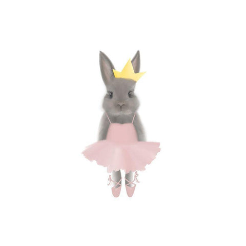 Full Body Ballet Bunny Black Modern Wood Framed Art Print by Varacek, Pam