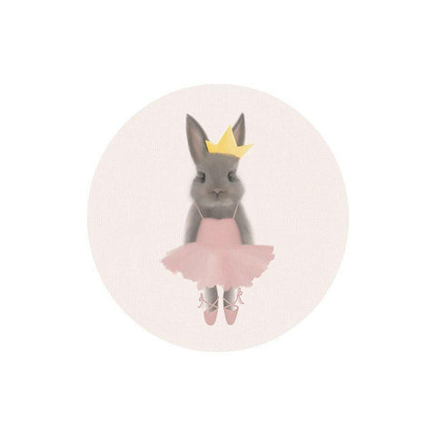 Full Body Ballet Bunny with circle Black Modern Wood Framed Art Print with Double Matting by Straatsma, Leah