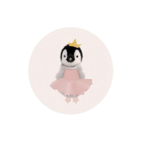 Baby Penguin Ballet White Modern Wood Framed Art Print by Straatsma, Leah