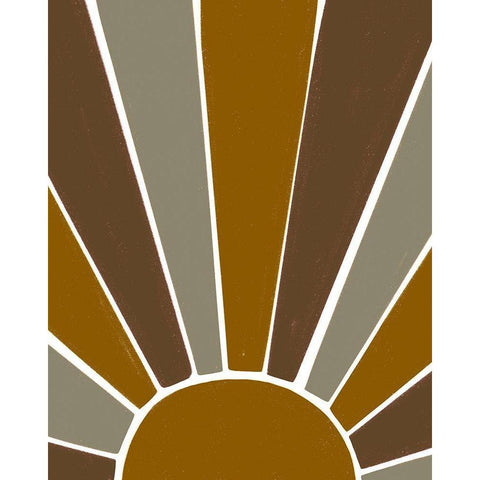 Earthen Tone Sun Rays White Modern Wood Framed Art Print by Straatsma, Leah