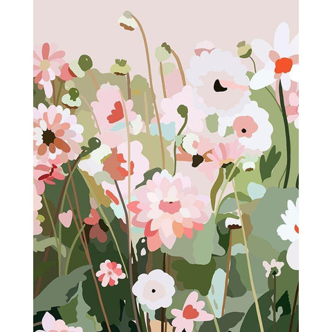 Floral Field White Modern Wood Framed Art Print by Straatsma, Leah