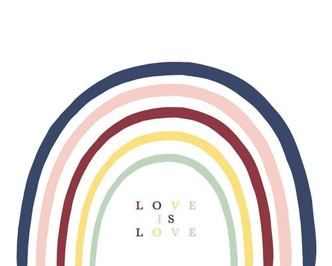 Love is Love Rainbow White Modern Wood Framed Art Print with Double Matting by Straatsma, Leah