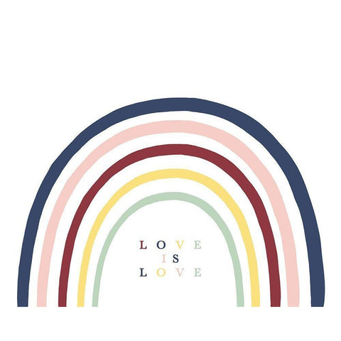 Love is Love Rainbow White Modern Wood Framed Art Print by Straatsma, Leah