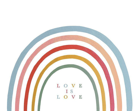 Love is Love Rainbo White Modern Wood Framed Art Print with Double Matting by Straatsma, Leah