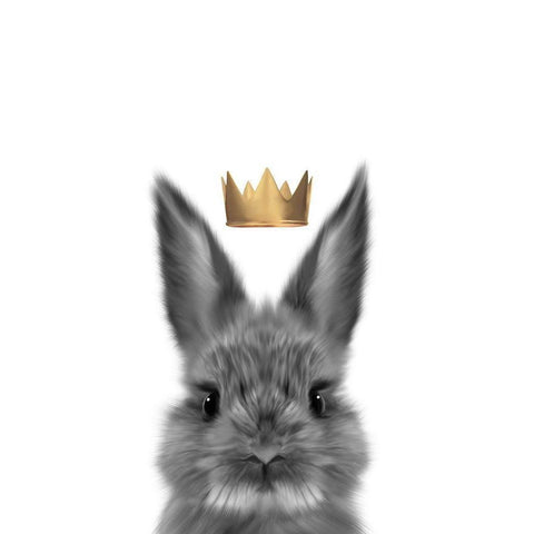 Crown Bunny White Modern Wood Framed Art Print by Straatsma, Leah