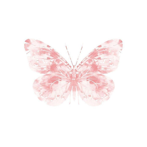 Blush Butterfly White Modern Wood Framed Art Print by Straatsma, Leah