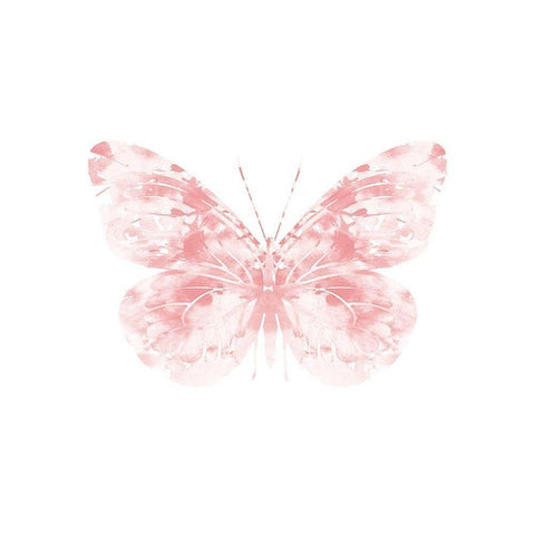 Blush Butterfly Black Modern Wood Framed Art Print with Double Matting by Straatsma, Leah