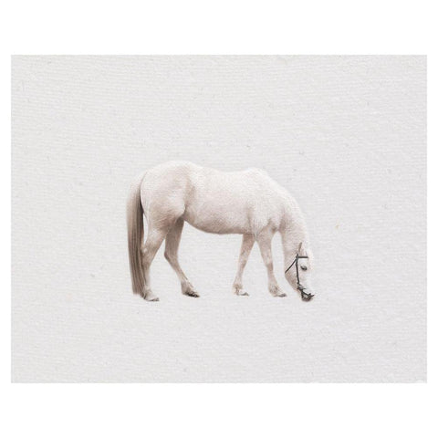 Horse Minimal White Modern Wood Framed Art Print by Straatsma, Leah