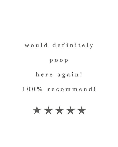 5 Star Poop White Modern Wood Framed Art Print with Double Matting by Straatsma, Leah