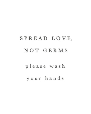 Spread Love Not Germs White Modern Wood Framed Art Print with Double Matting by Straatsma, Leah