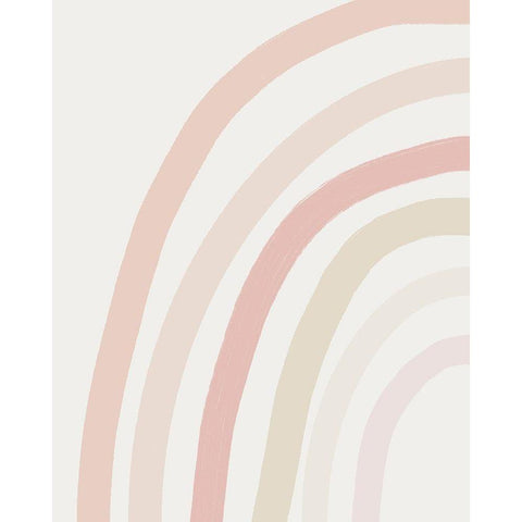 Pastel Half Rainbow Left White Modern Wood Framed Art Print by Straatsma, Leah