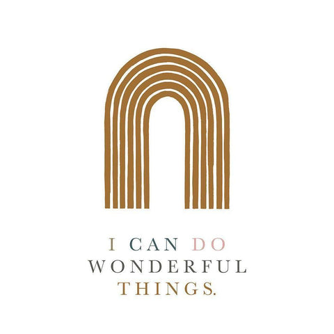 Wonderful Things Affirmation Gold Ornate Wood Framed Art Print with Double Matting by Straatsma, Leah