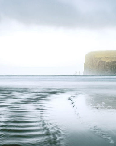 Rugged Landscape with Tide and Cliffs White Modern Wood Framed Art Print with Double Matting by Straatsma, Leah