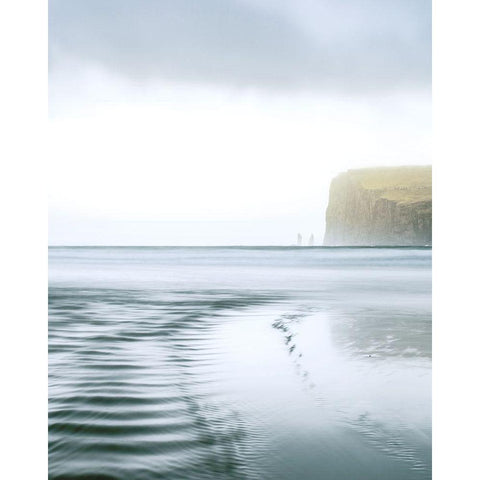 Rugged Landscape with Tide and Cliffs Black Modern Wood Framed Art Print by Straatsma, Leah
