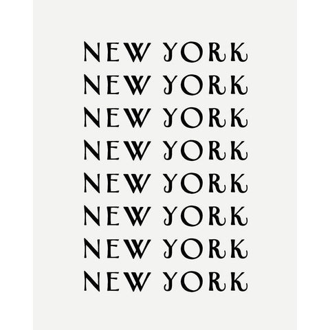 NY NY NY Black Modern Wood Framed Art Print with Double Matting by Straatsma, Leah