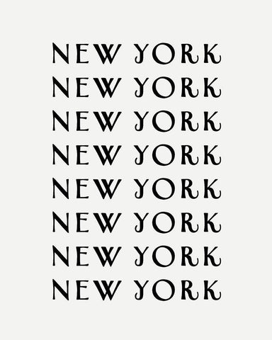 NY NY NY White Modern Wood Framed Art Print with Double Matting by Straatsma, Leah