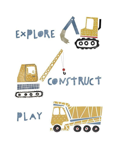 Explore Construct Play White Modern Wood Framed Art Print with Double Matting by Straatsma, Leah