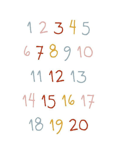 Play Numbers White Modern Wood Framed Art Print with Double Matting by Straatsma, Leah