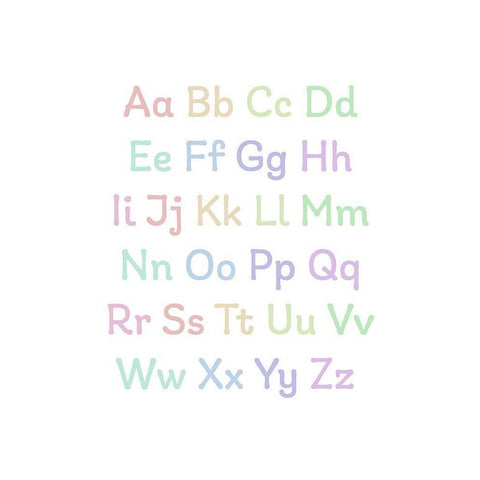 Alphabet Pastels Black Modern Wood Framed Art Print by Straatsma, Leah