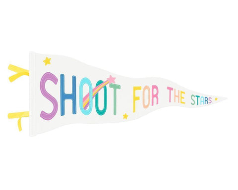 Shoot for the Stars Pennant Black Ornate Wood Framed Art Print with Double Matting by Straatsma, Leah