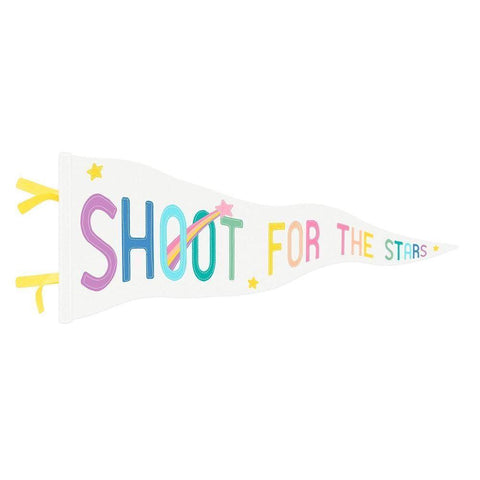 Shoot for the Stars Pennant White Modern Wood Framed Art Print by Straatsma, Leah