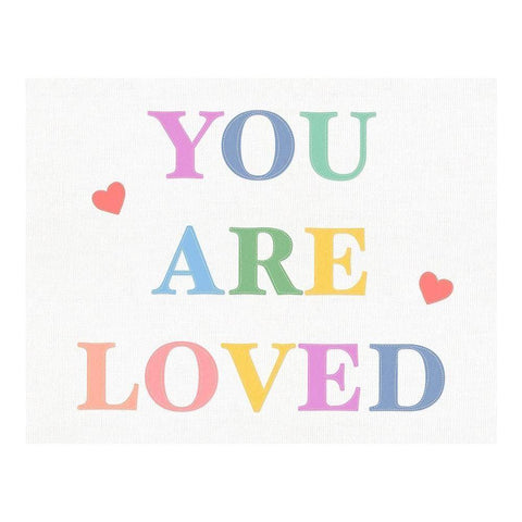 You are Loved Fabric Pastels Black Modern Wood Framed Art Print with Double Matting by Straatsma, Leah