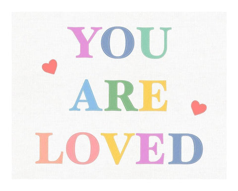 You are Loved Fabric Pastels Black Ornate Wood Framed Art Print with Double Matting by Straatsma, Leah