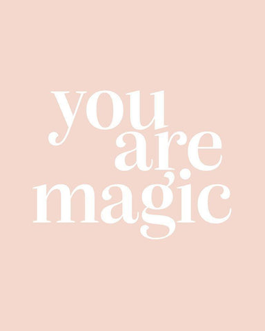 You Are Magic Ballet Pink White Modern Wood Framed Art Print with Double Matting by Straatsma, Leah