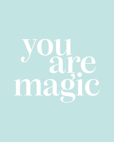 You Are Magic Mint White Modern Wood Framed Art Print with Double Matting by Straatsma, Leah